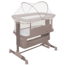 LIONELO Postýlka k rodičovské posteli 3v1 Jodie Beige Taupe