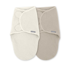 INGENUITY Zavinovačky SwaddleMe™ Ulitka mušelín 1 TOG 0-3m Cream/Cashew, 2 ks