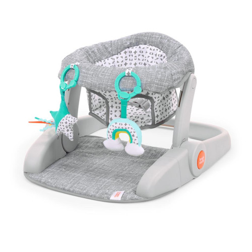 BRIGHT STARTS Křesílko učicí s hračkami připravené na cestování Learn-to-Sit™ Grey, 4m+ BRIGHT STARTS Křesílko učicí s hračkami připravené na cestování Learn-to-Sit™ Grey, 4m+