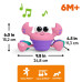 BRIGHT STARTS Hračka hudební a multisenzorická Rockin' Crawling Crab™ - Pink, 6m+