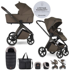 EASYWALKER Set kočárek 2v1 Zoey Go Chestnut Brown XXL Limited s příslušenstvím