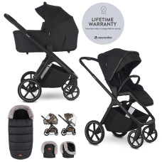 EASYWALKER Set kočárek 2v1 Zoey Go Pure Black XL s příslušenstvím