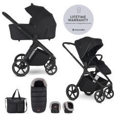EASYWALKER Set kočárek 2v1 Zoey Go Pure Black XXL Limited s příslušenstvím