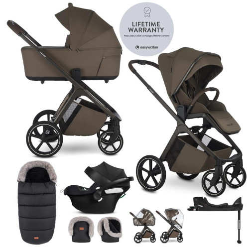 EASYWALKER Set kočárek 4v1 Zoey Go Chestnut Brown XL + CBX Aton B2 i-Size + CYBEX Base One EASYWALKER Set kočárek 4v1 Zoey Go Chestnut Brown XL + CBX Aton B2 i-Size + CYBEX Base One