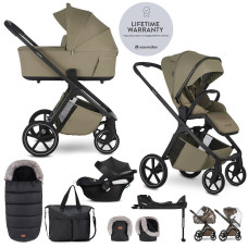 EASYWALKER Set kočárek 4v1 Zoey Go Moss Green XXL Limited + CBX Aton B2 i-Size + Cybex Base One