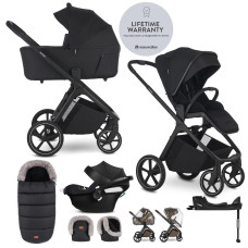 EASYWALKER Set kočárek 4v1 Zoey Go Pure Black XL + CBX Aton B2 i-Size + CYBEX Base One