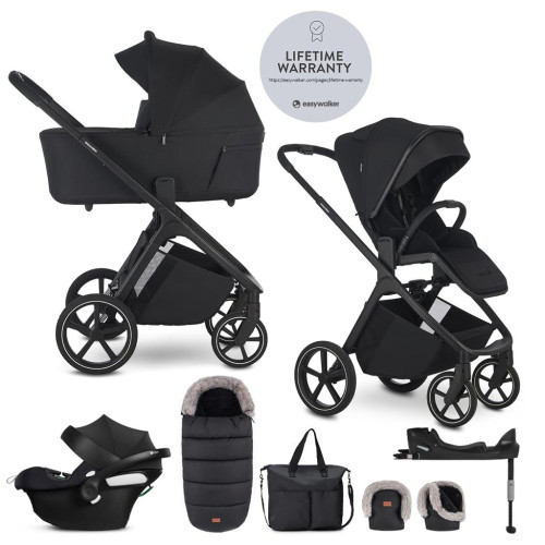EASYWALKER Set kočárek 4v1 Zoey Go Pure Black XXL Limited + CBX Aton B2 i-Size + Cybex Base One EASYWALKER Set kočárek 4v1 Zoey Go Pure Black XXL Limited + CBX Aton B2 i-Size + Cybex Base One