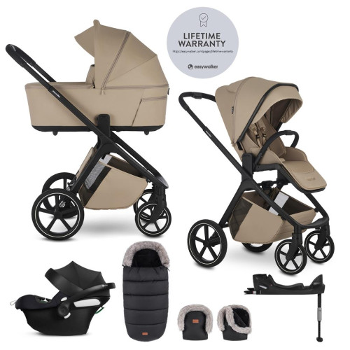 EASYWALKER Set kočárek 4v1 Zoey Go Sand Taupe XL + CBX Aton B2 i-Size + CYBEX Base One EASYWALKER Set kočárek 4v1 Zoey Go Sand Taupe XL + CBX Aton B2 i-Size + CYBEX Base One