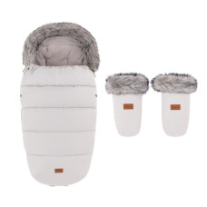 PETITE&MARS Set zimní fusak Comfy 4v1 + rukavice na kočárek Fjora Champagne Shower