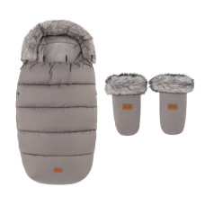 PETITE&MARS Set zimní fusak Comfy 4v1 + rukavice na kočárek Fjora Mocha Mousse