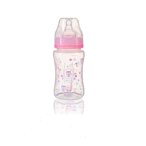 BABYONO Láhev antikoliková široké hrdlo 240 ml růžová BABYONO Láhev antikoliková široké hrdlo 240 ml růžová