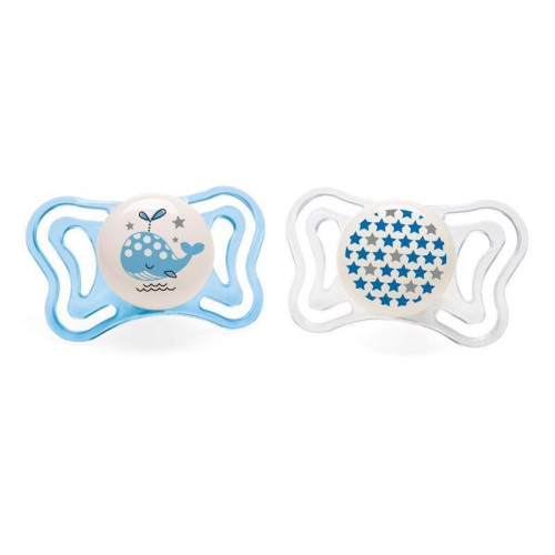 CHICCO Dudlík Physio Light silikon noční chlapec 2 ks (2-6 m+) CHICCO Dudlík Physio Light silikon noční chlapec 2 ks (2-6 m+)