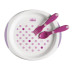 CHICCO Set jídelní - talíře, příbory, sklenka, růžový 12m+ CHICCO Set jídelní - talíře, příbory, sklenka, růžový 12m+