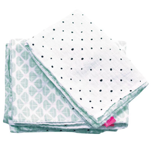 MOTHERHOOD Povlečení bavlněné mušelínové do postýlky Pro-Washed Mint Boats 2-dílné MOTHERHOOD Povlečení bavlněné mušelínové do postýlky Pro-Washed Mint Boats 2-dílné