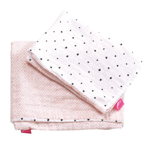 MOTHERHOOD Povlečení bavlněné mušelínové do postýlky Pro-Washed Pink Squares 2-dílné MOTHERHOOD Povlečení bavlněné mušelínové do postýlky Pro-Washed Pink Squares 2-dílné