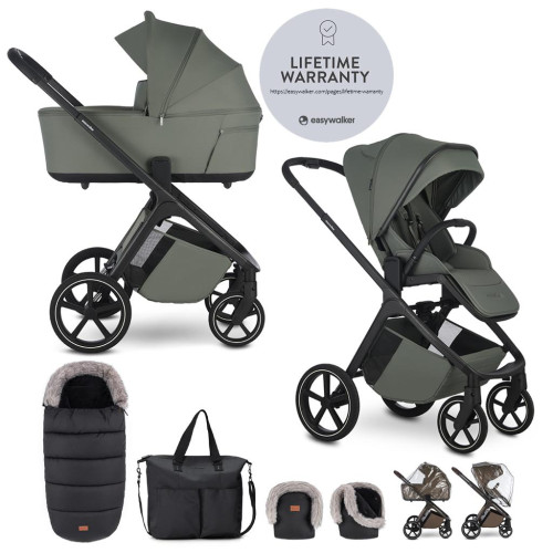 EASYWALKER Set kočárek 2v1 Zoey Go Mineral Green XXL Limited s příslušenstvím EASYWALKER Set kočárek 2v1 Zoey Go Mineral Green XXL Limited s příslušenstvím