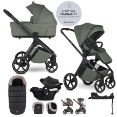 EASYWALKER Set kočárek 4v1 Zoey Go Mineral Green XL + CBX Aton B2 i-Size + CYBEX Base One