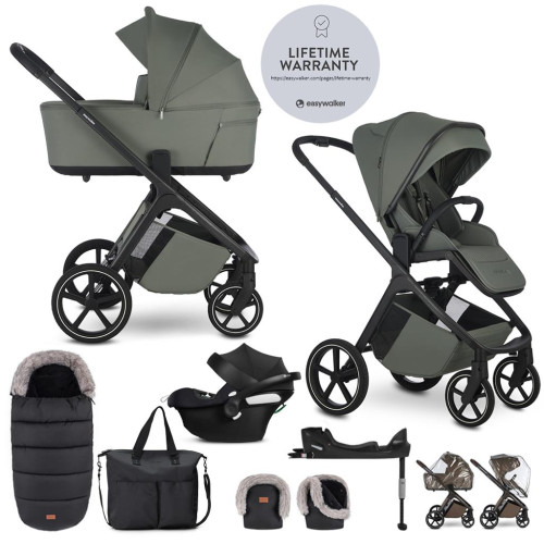 EASYWALKER Set kočárek 4v1 Zoey Go Mineral Green XXL Limited + CBX Aton B2 i-Size + Cybex Base One EASYWALKER Set kočárek 4v1 Zoey Go Mineral Green XXL Limited + CBX Aton B2 i-Size + Cybex Base One