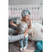 enie baby Turban - dětská čepice 3-6m Blue circle