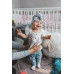 enie baby Turban - dětská čepice 3-6m Blue circle