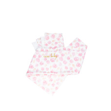 enie baby Povlečení Satine 100x140 a 40x60 cm Pink Leaves