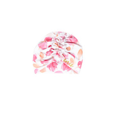 enie baby Turban - dětská čepice 12-16m  Pink Leaves