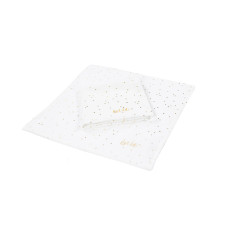 enie baby Mušelínové plenky 30x30cm bílé se zlatými puntíky - 2ks