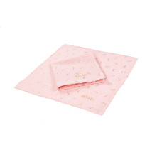 enie baby Mušelínové plenky 30x30cm růžové se zlatými trojúhelníčky - 2ks
