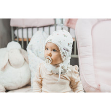 enie baby Dětská čepice zimní 0-3m DOTS CREME