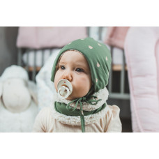 enie baby Dětská čepice zimní 3-6m BEARS GREEN