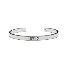 Proud MaMa náramek Bangle LOVE v barvě stříbrné 512