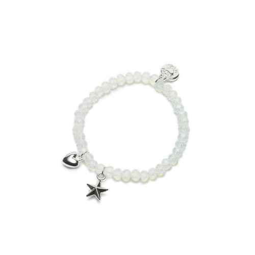 Proud MaMa Náramek Charm s hvězdičkou a srdíčkem bílý 408 Proud MaMa Náramek Charm s hvězdičkou a srdíčkem bílý 408