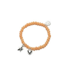Proud MaMa Náramek Charm s hvězdičkou a srdíčkem oranžový 410