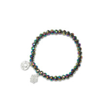 Proud MaMa Náramek Charm Lotus perleťový černý 419