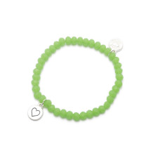 Proud MaMa Náramek Charm se srdíčkem zelený 436