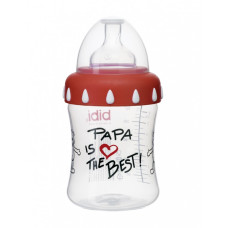 Bibi Širokohrdlá kojenecká láhev papa červená 250ml