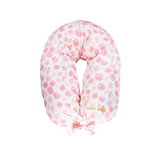 enie baby Kojící polštář SATINE pink leaves z paměťové pěny