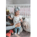 enie baby Turban - dětská čepice 3-6m Grey Leaves