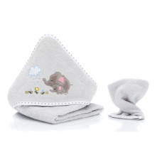 Fillikid osuška s kapucí + žínka elephant grey