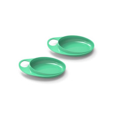Talíře se zvýšeným okrajem 2ks, Pastel green