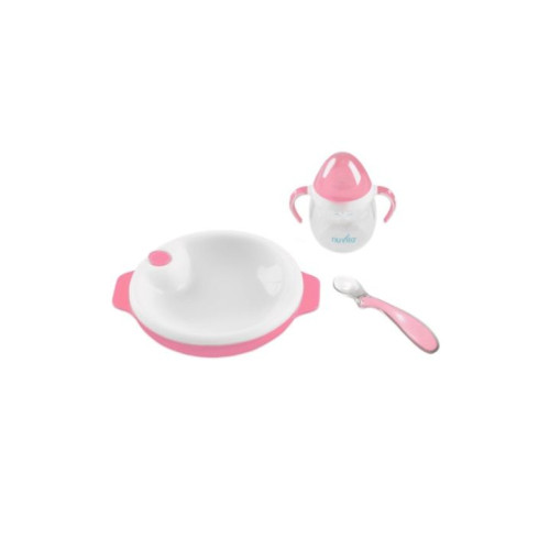 Set termotalířku s silikonovou lžičkou a hrnečkem, Pastel pink Set termotalířku s silikonovou lžičkou a hrnečkem, Pastel pink