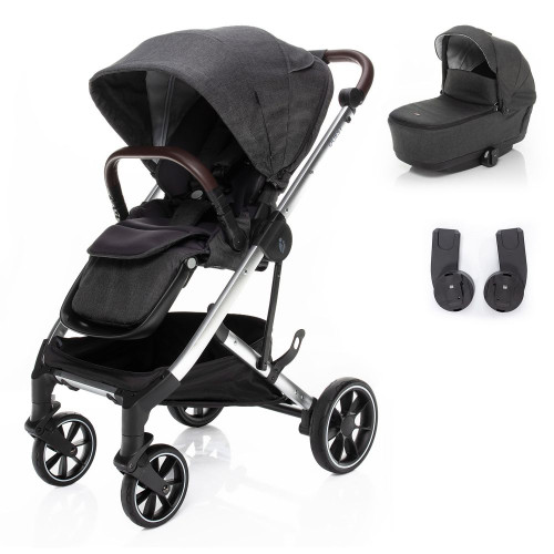 Set kočárek Quest+ korba+ adaptéry, Vulcan Black/Silver Set kočárek Quest+ korba+ adaptéry, Vulcan Black/Silver