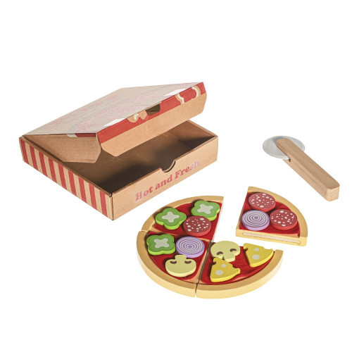Dřevěná pizza v krabičce Dřevěná pizza v krabičce
