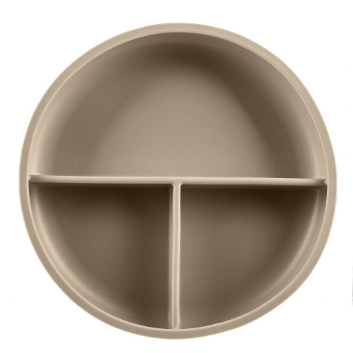Silikonový dělený talířek s přísavkou, Sand Beige Silikonový dělený talířek s přísavkou, Sand Beige