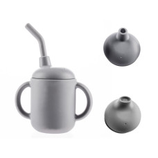 Silikonový hrníček 2v1, Dove Grey