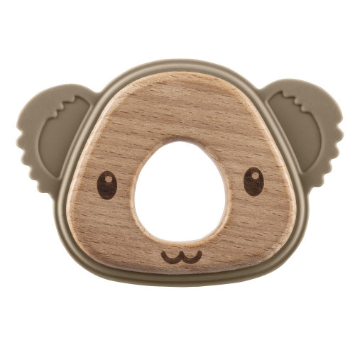 Silikonové dřevěné kousátko Koala, Sand Beige Silikonové dřevěné kousátko Koala, Sand Beige