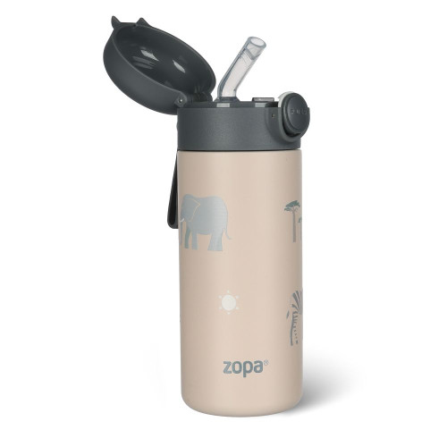 Termoska na tekutiny s brčkem a silikonovým držákem 350 ml, Safari Termoska na tekutiny s brčkem a silikonovým držákem 350 ml, Safari