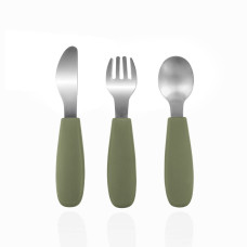 Silikonový dětský příbor, Forest Green