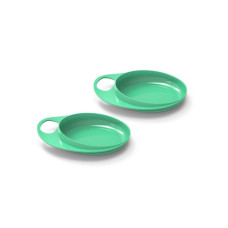 Talíře se zvýšeným okrajem 2ks, Pastel green