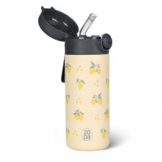 Termoska na tekutiny s brčkem a silikonovým držákem 350 ml, Limoncello